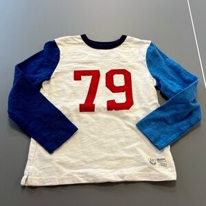 GAP Kids Long Sleeve Shirt with Red '79' and Blue Sleeves